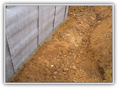 external drainage sheet – soil backfill